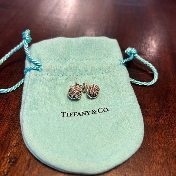 Authentic Tiffany & Co. Somerset Twisted Rope Knot 925 Sterling Silver Earrings - Picture 6 of 6